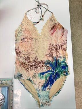 Anthropologie Map Print One Piece XL